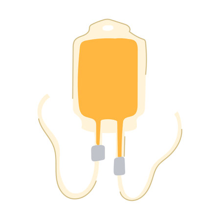 treatment iv drip bag cartoon vector illustrationのイラスト素材