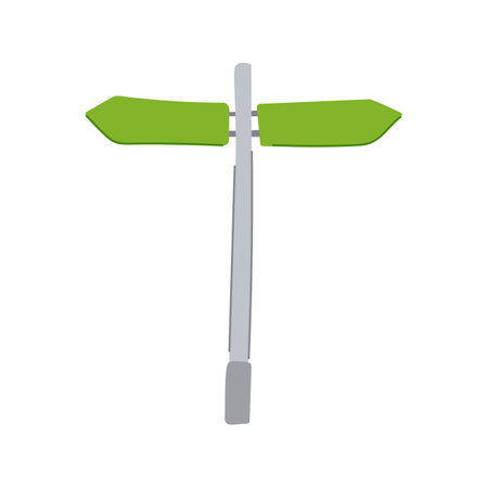 navigation street sign green cartoon vector illustrationのイラスト素材