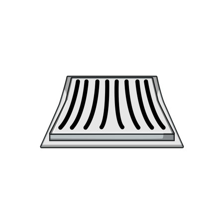 manhole drain cover cartoon vector illustrationのイラスト素材