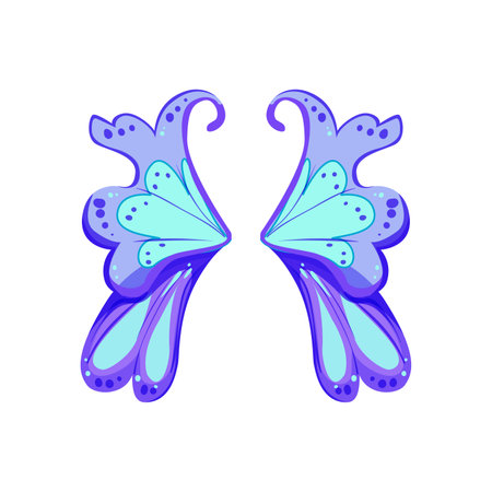 translucent fairy wings cartoon vector illustrationのイラスト素材