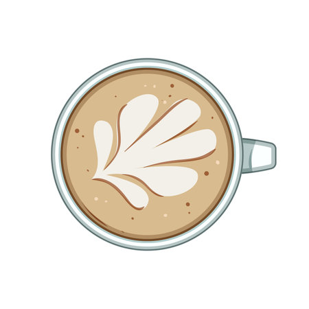 pour latte art coffee cartoon vector illustrationのイラスト素材
