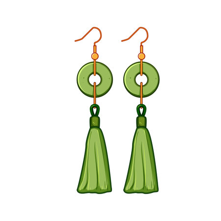 accessories tassel earrings cartoon vector illustrationのイラスト素材