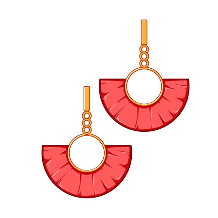 colorful tassel earrings cartoon vector illustrationのイラスト素材