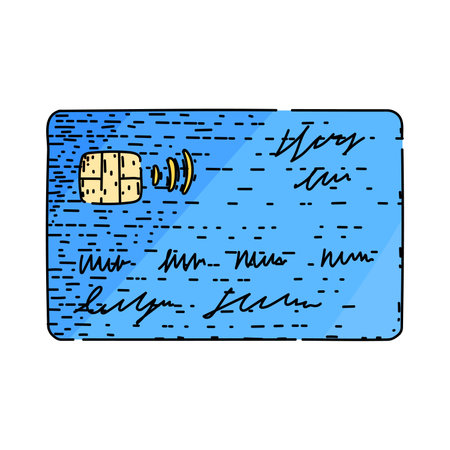 rewards credit card sketch hand drawn vectorのイラスト素材