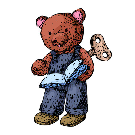 collectible wind up toy sketch hand drawn vectorのイラスト素材