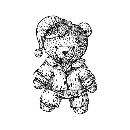 cute teddy bear sketch hand drawn vectorのイラスト素材