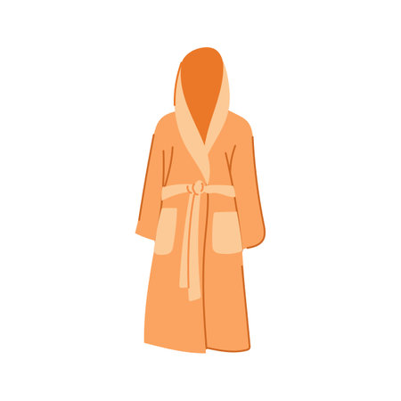 plush bathrobe cartoon vector illustrationのイラスト素材