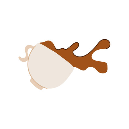 caffeine coffee cup splash cartoon vector illustrationのイラスト素材
