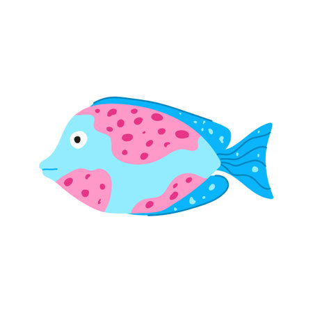 cichlid exotic fish cartoon vector illustrationのイラスト素材