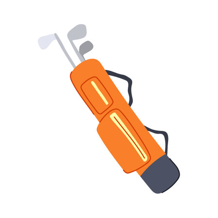 towel golf bag cartoon vector illustrationのイラスト素材