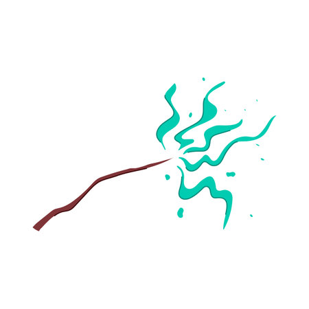 charm magic stick cartoon vector illustrationのイラスト素材