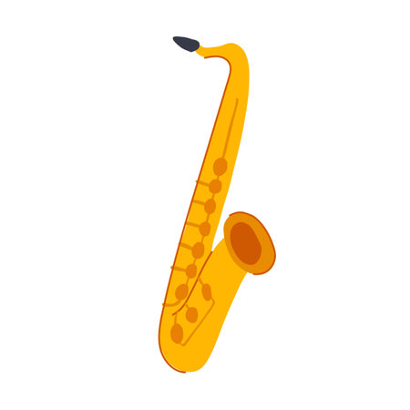 sound saxophone cartoon vector illustrationのイラスト素材