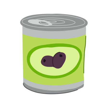 storage tin can cartoon vector illustrationのイラスト素材
