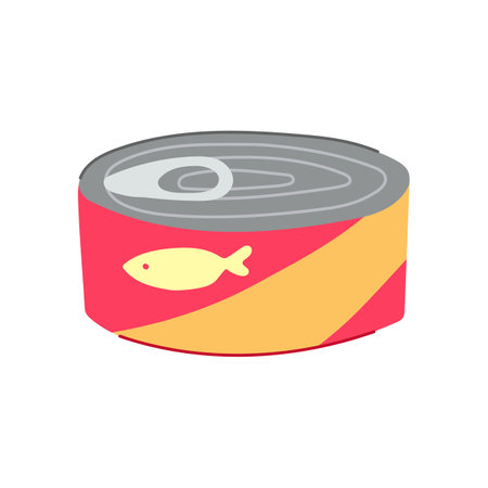 label tin can cartoon vector illustrationのイラスト素材
