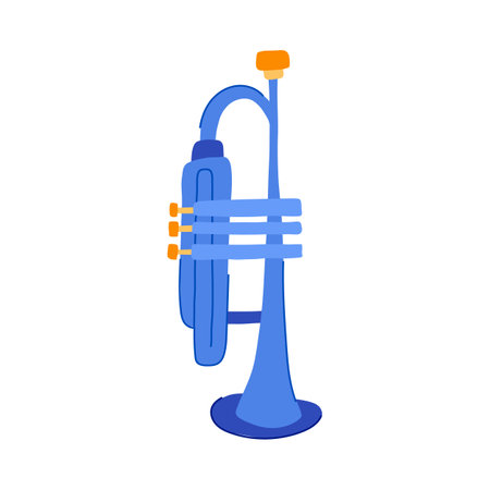 performance trumpet cartoon vector illustrationのイラスト素材