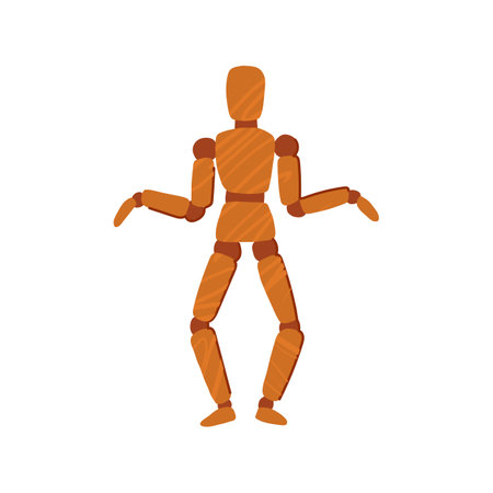 artisan wood man model cartoon vector illustrationのイラスト素材