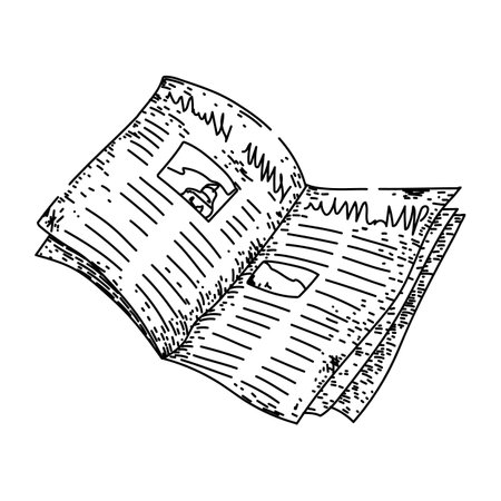 print old newspaper sketch hand drawn vectorのイラスト素材