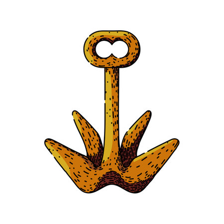 nautical anchor sketch hand drawn vector