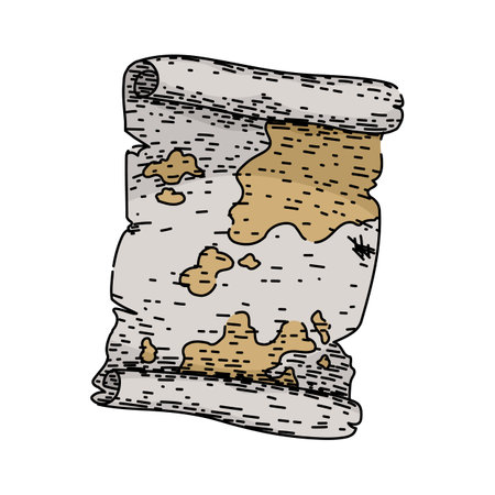 parchment old map sketch hand drawn vectorのイラスト素材