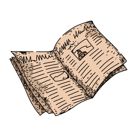 print old newspaper sketch hand drawn vectorのイラスト素材