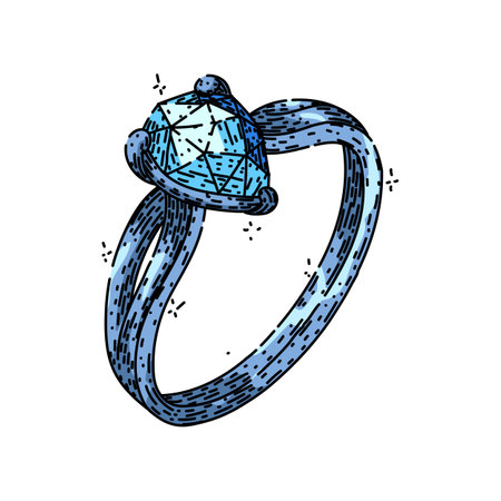 platinum ring jewelry sketch hand drawn vectorのイラスト素材