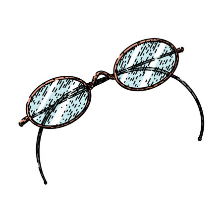 frames spectacles sketch hand drawn vectorのイラスト素材