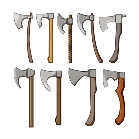 viking axe set cartoon vector illustrationのイラスト素材