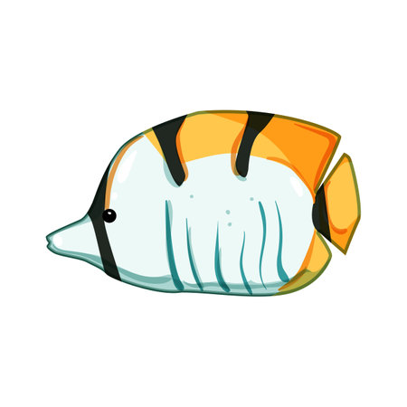 freshwater exotic fish cartoon vector illustrationのイラスト素材