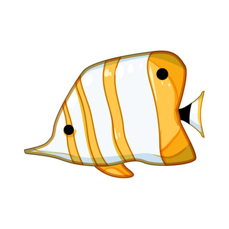saltwater exotic fish cartoon vector illustrationのイラスト素材