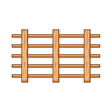 cedar fence wood cartoon vector illustrationのイラスト素材