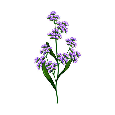 bouquet flower branch cartoon vector illustrationのイラスト素材