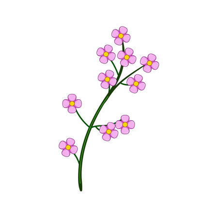 foliage flower branch cartoon vector illustrationのイラスト素材