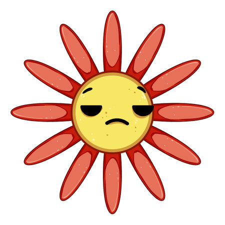 petals flower face cartoon vector illustrationのイラスト素材