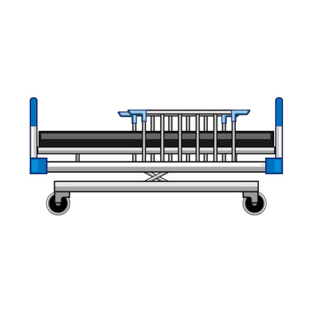electric hospital bed cartoon vector illustrationのイラスト素材