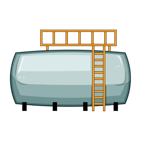 terminal oil tank storage cartoon vector illustrationのイラスト素材