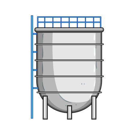 inventory oil tank storage cartoon vector illustrationのイラスト素材