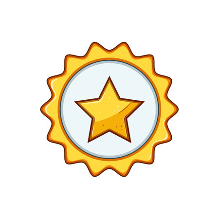 award star badge cartoon vector illustrationのイラスト素材