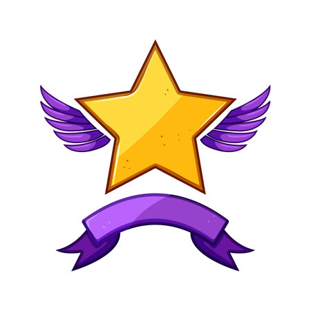 distinction star badge cartoon vector illustrationのイラスト素材