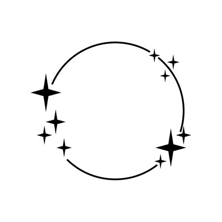 sparkle starry frame cartoon vector illustrationのイラスト素材