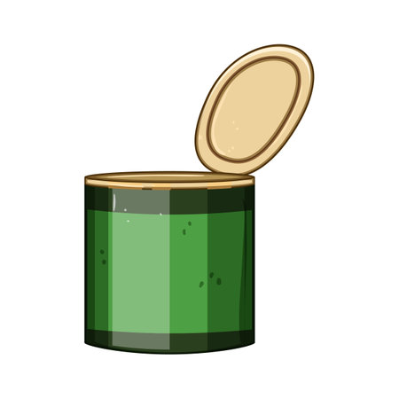 steel tin can cartoon vector illustrationのイラスト素材