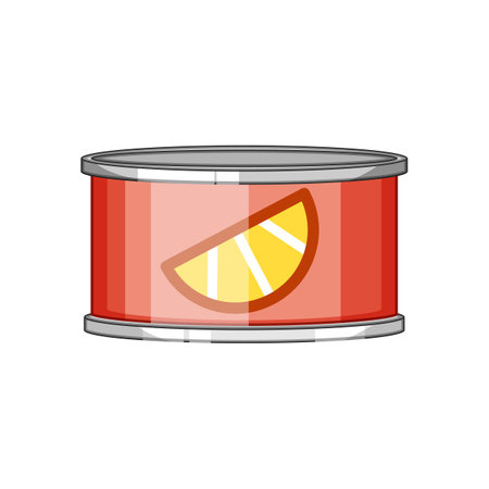 food tin can cartoon vector illustrationのイラスト素材