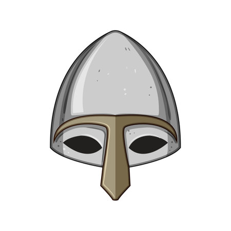 medieval viking helmet cartoon vector illustrationのイラスト素材