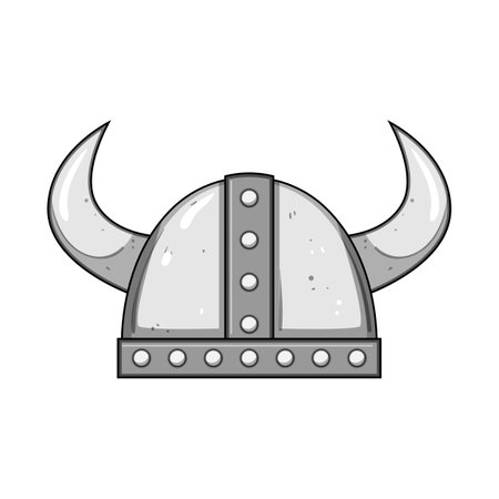 norse viking helmet cartoon vector illustrationのイラスト素材