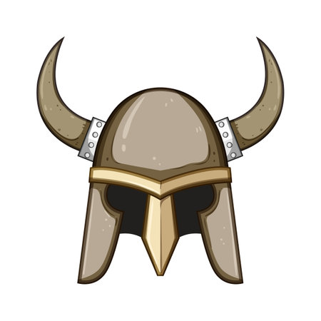 warrior viking helmet cartoon vector illustrationのイラスト素材