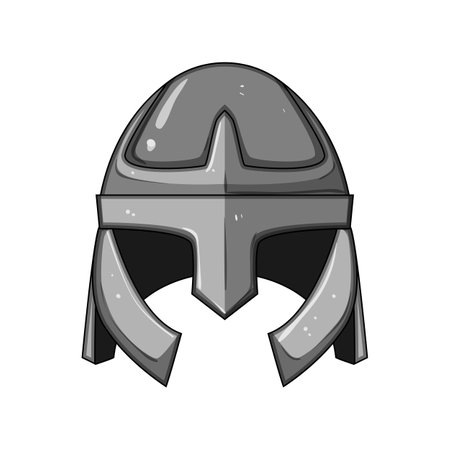 saga viking helmet cartoon vector illustrationのイラスト素材