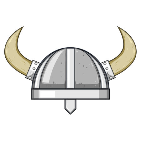 seafaring viking helmet cartoon vector illustrationのイラスト素材