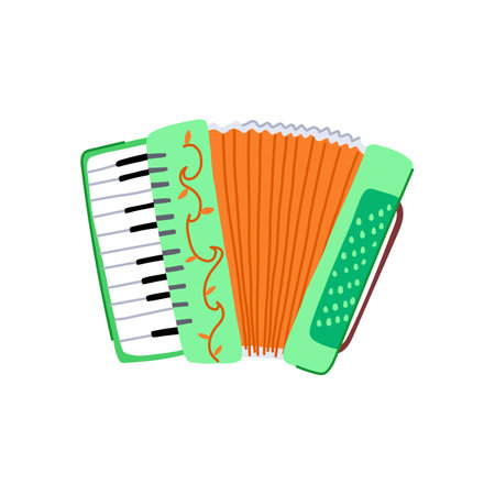 instrument accordion cartoon vector illustrationのイラスト素材