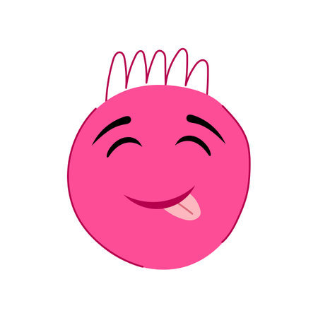 silly comic face cartoon vector illustrationのイラスト素材