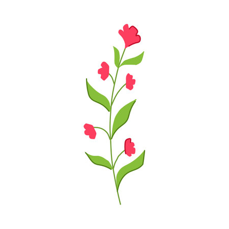 tree flower branch cartoon vector illustrationのイラスト素材