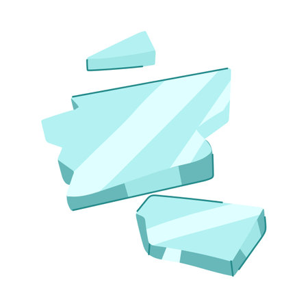 fragment glass broken shard cartoon vector illustrationのイラスト素材